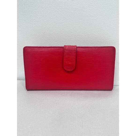 Louis Vuitton Red Epi French Purse Kiss Lock RARE Long Wallet – With COA - Picture 9 of 11